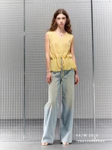 3COLOUR·S | Lycell Cotton High Waist Denim Long Pants