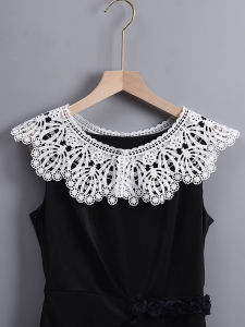 ปักดอกไม้ขอบเนคไท Hugo Jue บทกวีสไตล์ลําลองเส้นด้ายย้อมกว้าง Tie สําหรับผู้หญิงอเนกประสงค์อุปกรณ์เสริมแฟชั่น