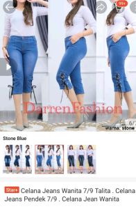Talita Jeans 7/9 Variasi Tali samping Terbaru Celana Jeans