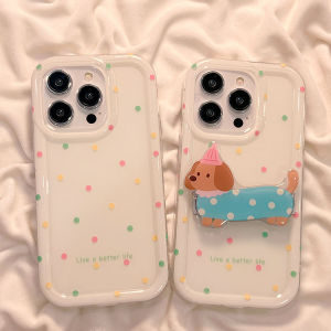 Color Polka Dot Puppy Stand for Vivos19pro Phone Case S18e New Arrival S16pro/S17e Silicone All-Inclusive S12/S10/S9e Fun S7t/S6 Drop-Resistant S15e Protective Case S1