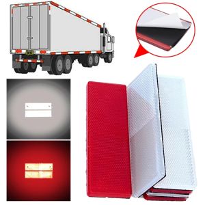 2pcs 15*5cm Truck Trailer Car Bicycle Reflective Sticker Truck Safety Warning Sign Universal Reflective Decorative Accessories