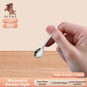 Stainless Steel Long Handle Soup Spoon Childrens Small Spoon Creative Stirring Spoon 3 Pack Dining Utensils round Spoon