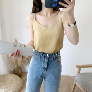 Womens Summer New Style Sleeveless Chiffon Tank Top Loose Versatile Ins Short Outerwear Base Shirt Sweet Backless Design