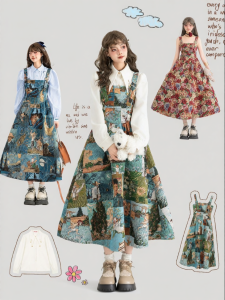 KEIKO | Elegant Floral Style French Vacation Waist Slimming Long Dress