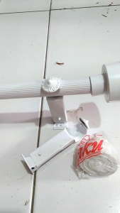 New Breket Besi Gorden Single FullSet Batang Tirai Pintu Jendela Minimalis Endcup Minimut