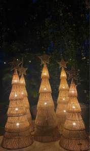 Rattan Collapsible Christmas Tree 6 Feet