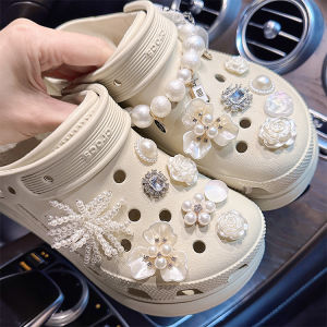 14pcs Pack  Elegant Luxurious Metal Rhinestone  Artificial  Crystal  Shoes Charms For Crocs Clog Shoe Shining  Flower JIBZ For Womens Shoes Women  Charms Decorations Accessories For Girl Shoes