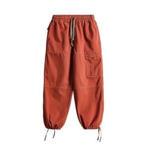MADENGGONGZHUANG | Retro American Brick Red Loose Straight Leg Casual Pants