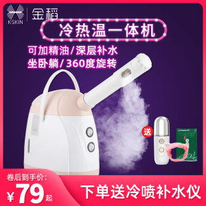 Golden Rice Nano Steam Face Cleaner Home Use Cold Hot Double Spray Beauty Device for Opening Pores and Detoxification