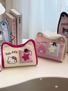 100% Authentic Sanrio Hello Kitty Tissue Bag Storage Bags Cinnamoroll Cartoon Polyester Material Travel Portable Kuromi Birthday Gifts Melody 3235-1358