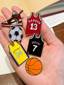 Alloy Metal Basketball Jersey Pin Badge Star Player Kobe 24 Curry Bag Decoration Personalized Men Women Pin Badge