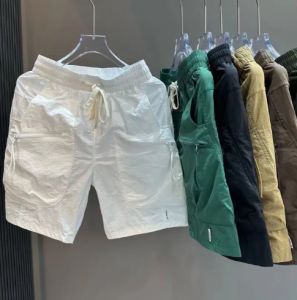 Summer Mens Japanese Shorts Loose Raspy and Handsome Network Red Tide Flowing Work Clothes Sports Quick Dried Pants Fashion Middle and Youth Straight Sleeve Capris