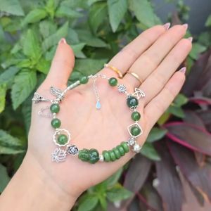 Lắc bạc Ngọc Bích mix ngũ điếu tỳ hưu Ngọc Bích không kén mệnh - Phong Thuỷ TUDO