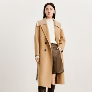 Yigue | Wool Hepburn-style Womens Coat Long