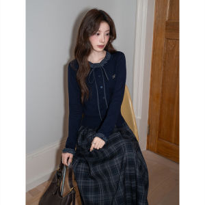 Áo Kẹp Knit Dây Đan Xanh Ôm Phù Hợp Mùa Thu