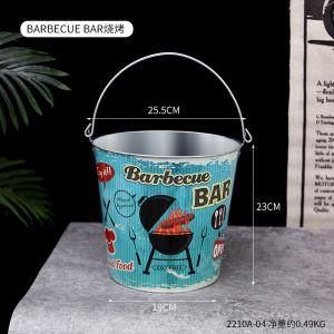 Large Size Iron Bucket Ice Bucket for Outdoor Picnic Beer Storage Home Use Bar KTV Red Wine Beer Ice Bucket Storage Barrel