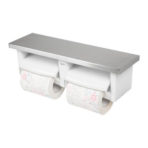Wall-mounted Dual-compartment Stainless Steel Toilet Paper Holder