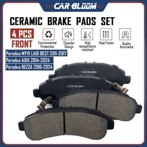 4pcs Front DIsc Brake Pads for Perodua MYVI LAGI Best/ Myvi D20 New/Myvi Old / Perodua AXlA 2014-2022/ Perodua BEZZA 2016-2024/ Axia/ Bezza/ Viva