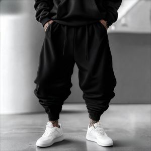 Luffy Anime One Piece Harajuku 2025 Men Cotton Pants Fall Winter Cotton Trend Loose-Fit Women Casual Sports Tapered Leggings Y2K