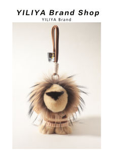 Yiliya หมอนสัตว์นุ่มรูปเสือดาวน่ารักพร้อมเชือกผูกกระเป๋า หมอนตกแต่งกระเป๋า ขนกระต่ายแท้ ผูกกระเป๋า ห้อยกระเป๋า ของตกแต่งกระเป๋า