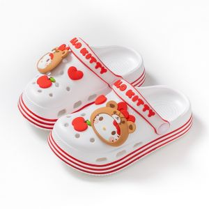 Dép Trẻ Em Hello Kitty Mùa Hè Chống Trượt EVA Đế Phẳng Thoải Mái Cho Bé Gái Đi Biển Vườn Dép Xăng Đan Trẻ Em Mẫu Giáo