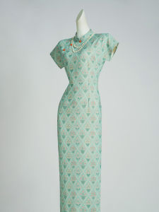 New Chinese Style Modified Cheongsam Green Retro Thin Summer Wearable