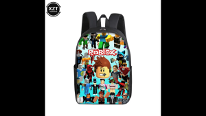 2PCS กระเป๋านักเรียนเด็ก Roblox + กระเป๋าใส่ดินสอ เป้สะพายหลังนักเรียนประถม 17 นิ้ว เป้สะพายหลังกันน้ำ