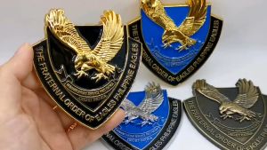 TFOE Eagles Emblem New car 3D metal car sticker badge Philippine Eagle logo Eagle totem tail logo side logo body decoration sticker Triangle Shield Style Emblem for Car and Motor TFOE-PE Emblem Not Rust The Fraternal Order of Eagles Emblem