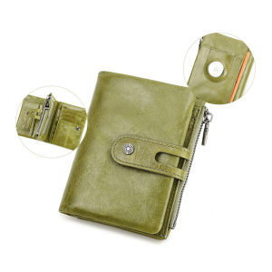 Da thật Ví Ngắn Nữ đồ đựng thẻ với chống mất airtag trường hợp Hasp Ví đựng xu kéo khóa mini RFID túi tiền