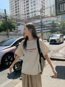 NIHAOKANONG | Áo Thun Cotton In Hình Form Rộng Cổ Tròn