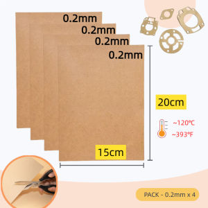 Gasket Paper Sheets 0.2mm x 4|Tear-Resistant Heatproof Oil-Resistant DIY Engine Gaskets Scooter Motorcycle Lawnmower Chainsaw