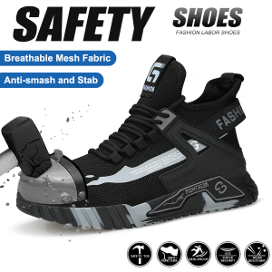High top Safety Shoes Men Steel Toe Work Shoes Anti-Puncture Safety Shoes Woman Work Safety Boots Man Outdoor Security Boots