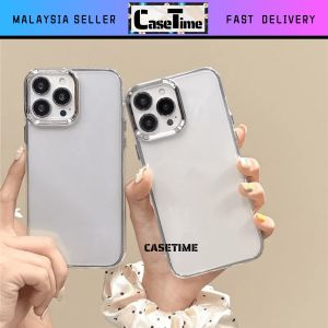 IPH 16 16 Plus 16 Pro 16 Pro Max metal metallic space transparent phone case casing cover 透明手机壳