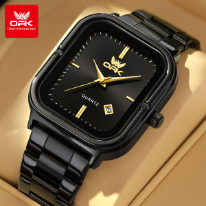 Đồng hồ đeo tay nam đồng hồ thạch anh mặt số hình chữ nhật lịch dây đeo bằng thép không gỉ thời trang thường ngày cho nam không thấm nước thương hiệu chính hãng