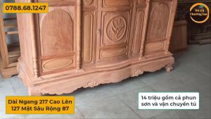 Tủ Thờ gỗ hương đá trơnkt là 217x127x87bàn thờ hương / đồ thờ kê