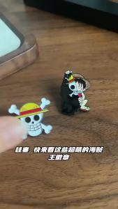 Bandai | 2pcs/set Luffy Cartoon Anime Enamel Lapel Pins Enamel Brooches for Backpack Men Women Jewelry Accessory Cool Anime Badges