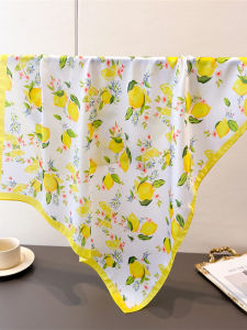 Khăn Choàng Lụa in Hình Quả Chanh Tươi Khăn Choàng Vuông Khăn Choàng Lụa Nhân Tạo Đa Năng Khăn Choàng Cổ Nhỏ Khăn Trùm Đầu Cho Nữ