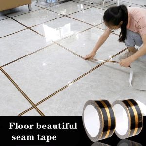 YESPERY 5m Self Adhesive Tile Sticker Waterproof Wall Gap Sealing Tape Seam Sticker Home Decor Black Gold