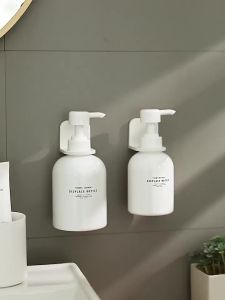 Hot Sale Adjustable Dispenser Bottle Holder Wall Mounted Adhesive Shampoo Lotion Hand Soap Bottle Hanger Bathroom Storage Rack