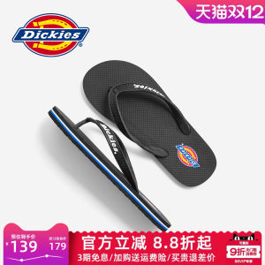 Dickies Mens Thong Slippers Casual Wear-Outside Winter Resistant Sandals Beach Shoes Comfortable Rubber Upper Flat Heel