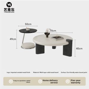 YINANWANG | Mid-century Vintage Circular Designer Coffee Table