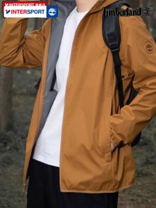 Timberland Mens Woven Hooded Jacket Casual Sportswear Loose Fit Winter 2025 New Arrival A2ETN Outdoor Leisure Zipper Closure