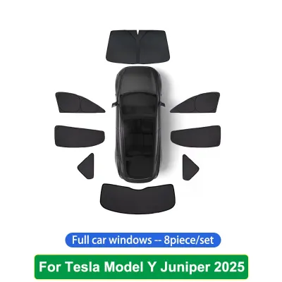 For Tesla Model Y Juniper 2025 Launch Sun Shade Front Rear Side Window Sunshade Windshield Sun Visor Outdoor Camping Accessories