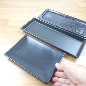 เครื่องประดับ จานเซรามิค สีดำ 3 แบบ 5.4 x 7.8 นิ้ว, 4.8 x 11 นิ้ว และ 4.5 x 12 นิ้ว