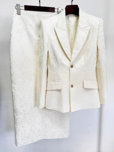 French Style Floral Patchwork Stylish Slim Fit Womens Suit