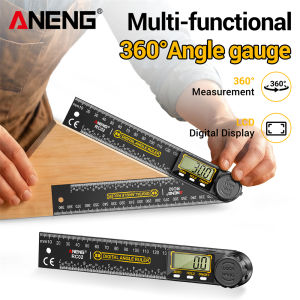 ANENG | ANENG RC02 200mm 360° Digital Angle Finder Ruler Smart Inclinometer Electronic Goniometer Angle & Length Measuring Tool