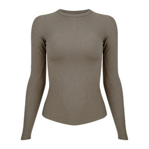 Womens Slim Fit Long Sleeve Yoga Fitness Clothing Running Training Sportswear High Elasticity Breathable Comfortable T-Shirt