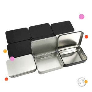 10x7x2cm- Hộp thiếc chữ nhật nắp lật đựng vật dụng linh kiện...