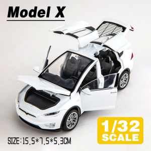 LEO 1:32 Tesla Model X Diecast โมเดล รถอัลลอยด์รถยนต์ของเล่นคอลเลกชันของขวัญสําหรับเด็กชายสาว ของเล่นเด็ก