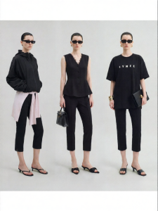 Gel-texture Elastic Slim Capri Pants